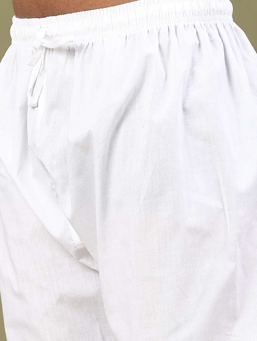 men solid mandarin neck kurta pyjama ethnic wear set - 22331209 -  Standard Image - 4