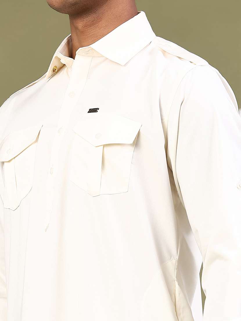 men solid long sleeve pathani ethnic wear set - 22331213 -  Standard Image - 1