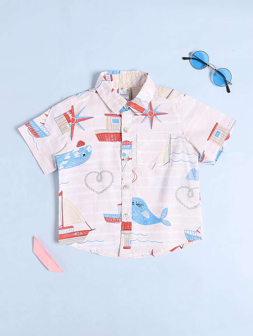 boys printed short sleeve collared shirt - 22331256 -  Standard Image - 1
