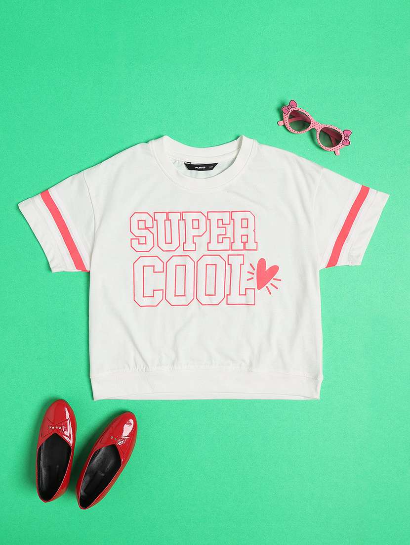 girls printed round neck regular fit tee - 22331323 -  Standard Image - 1