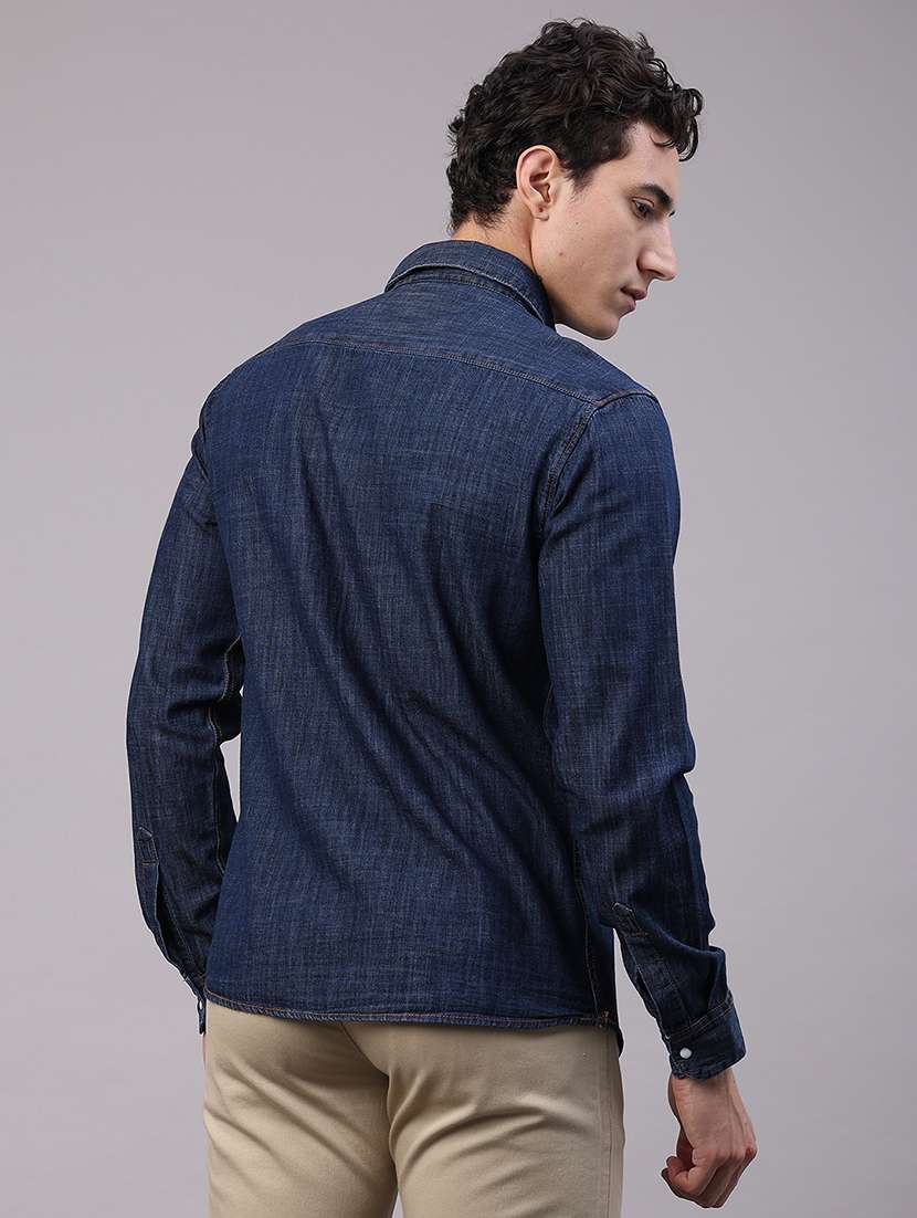 men solid long sleeve regular fit casual shirt - 22331346 -  Standard Image - 4