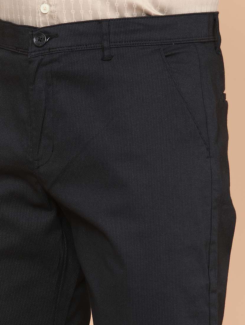 men solid mid rise flat front formal trouser - 22331351 -  Standard Image - 1