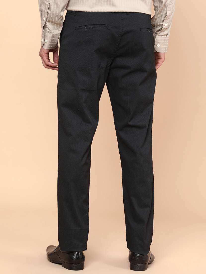 men solid mid rise flat front formal trouser - 22331351 -  Standard Image - 4