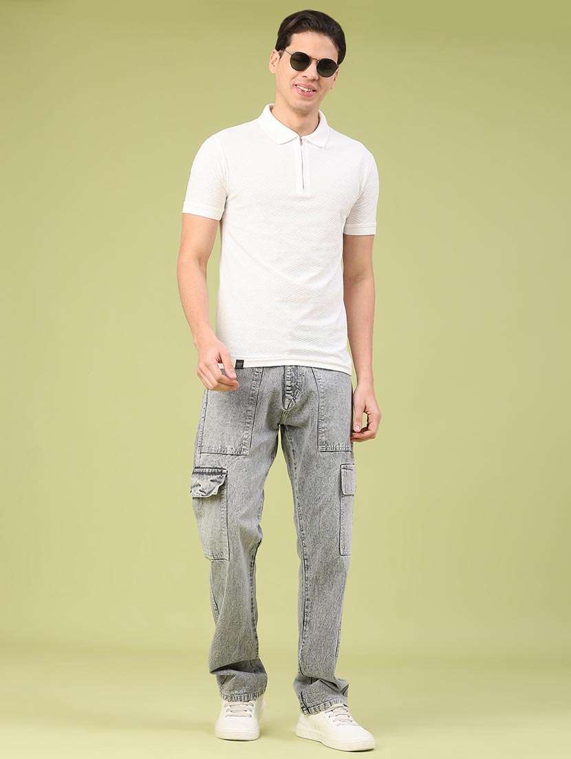 men solid mid rise regular fit cargo  - 22331353 -  Standard Image - 4