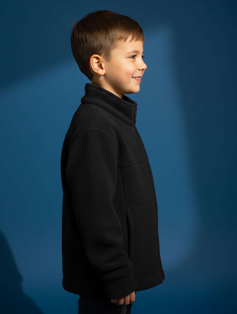boys solid long sleeve stand collar jacket - 22331409 -  Standard Image - 1