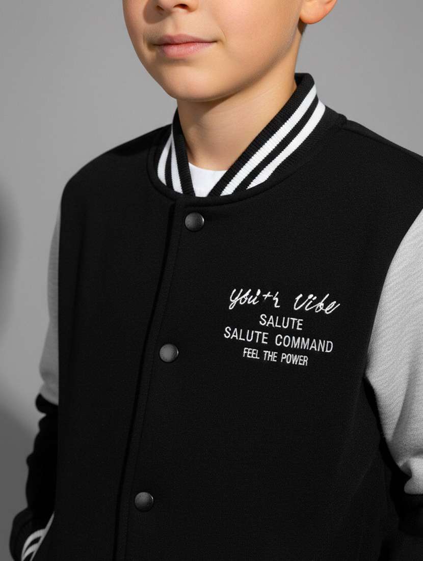 boys color blocked long sleeve varsity jacket - 22331410 -  Standard Image - 4