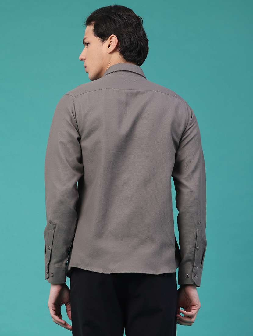 men solid long sleeve regular fit casual shirt - 22331445 -  Standard Image - 4