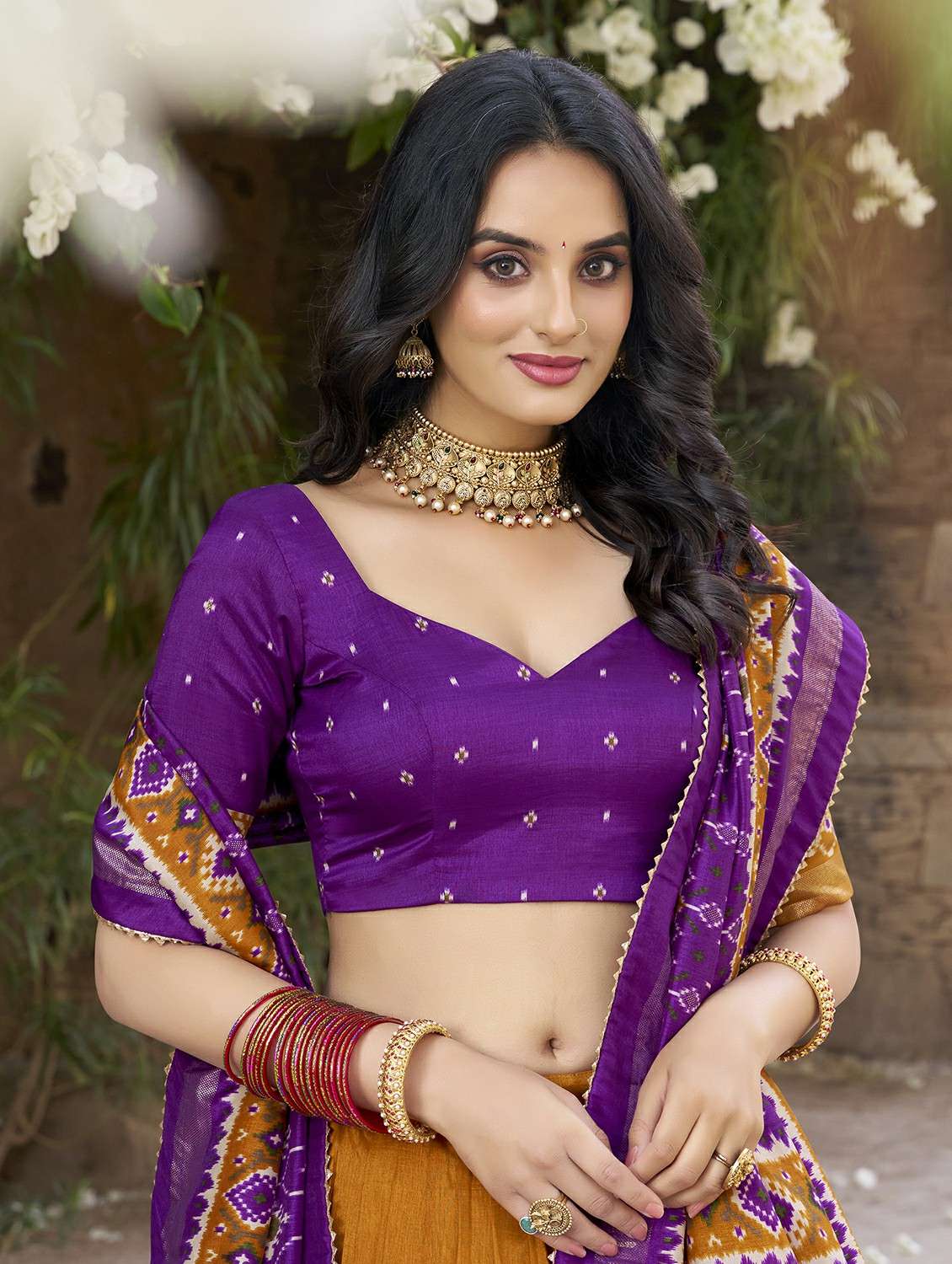 women printed semi-stitched flared lehenga - 22331489 -  Standard Image - 4