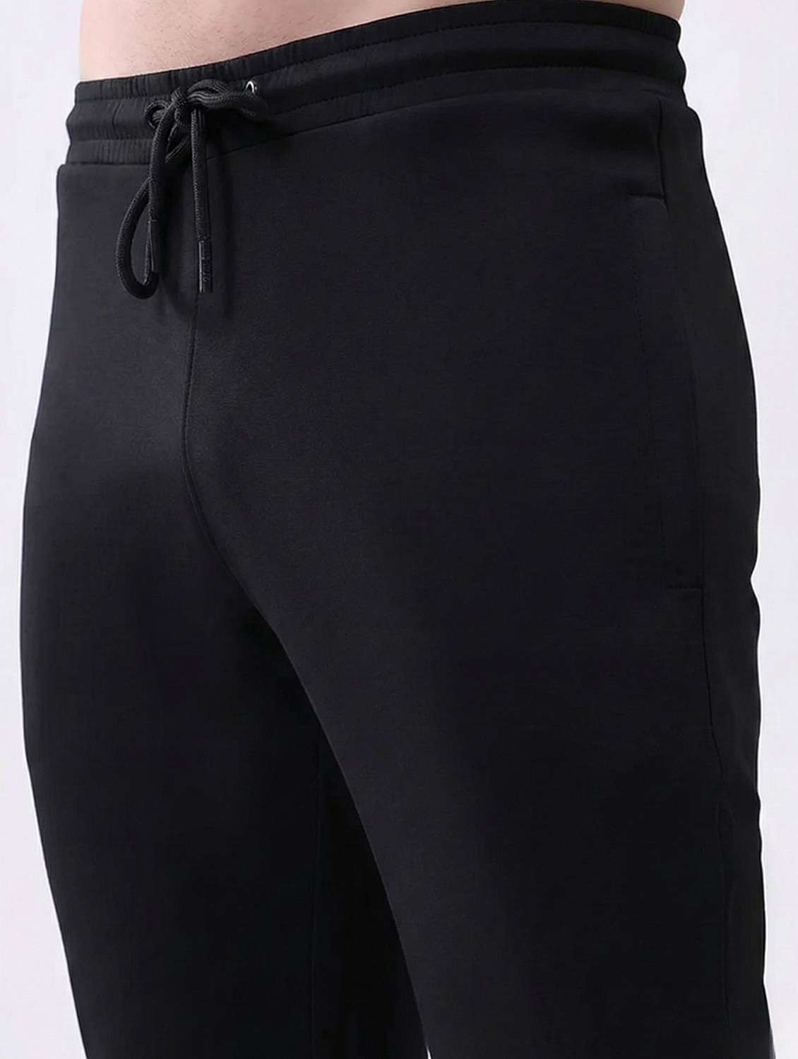 men solid miid rise full length track pant - 22331530 -  Standard Image - 4