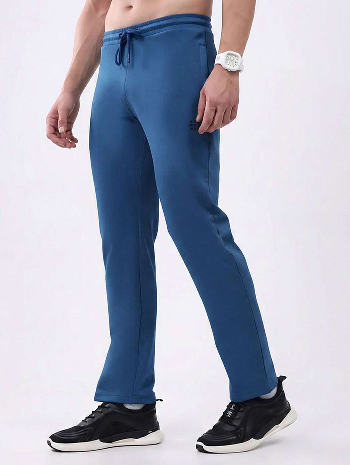 men solid miid rise full length track pant - 22331533 -  Standard Image - 1