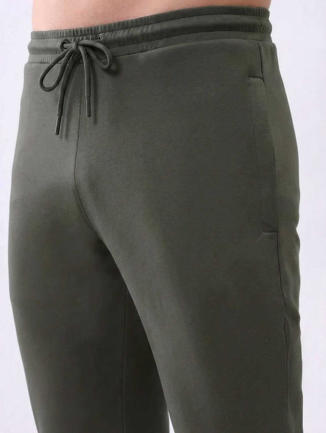 men solid miid rise full length track pant - 22331534 -  Standard Image - 4