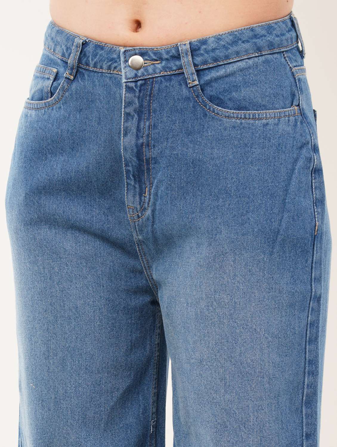 women solid mid rise wide leg jean - 22331543 -  Standard Image - 4