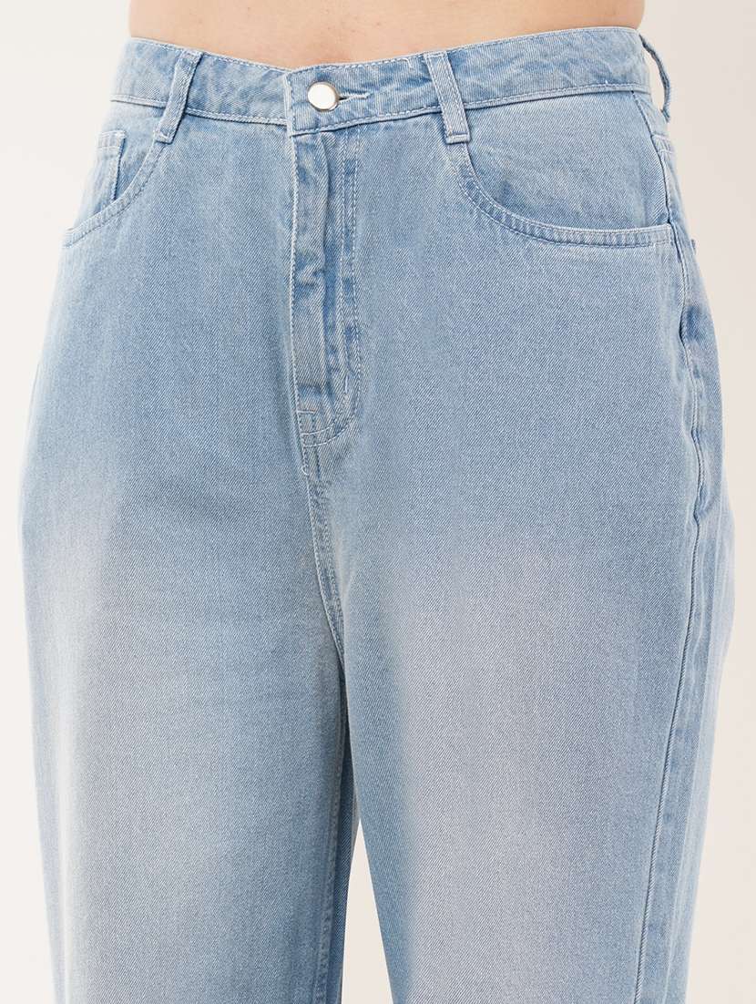 women solid mid rise wide leg jeans - 22331544 -  Standard Image - 4