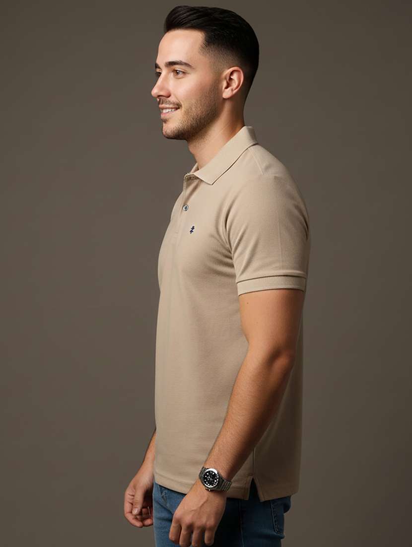 men solid short sleeve regular fit polo t-shirt - 22331577 -  Standard Image - 1