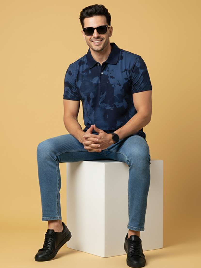 men printed short sleeve regular fit polo t-shirt - 22331589 -  Standard Image - 4