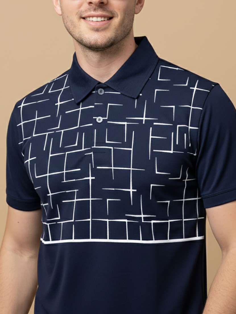 men printed short sleeve regular fit polo t-shirt - 22331590 -  Standard Image - 1