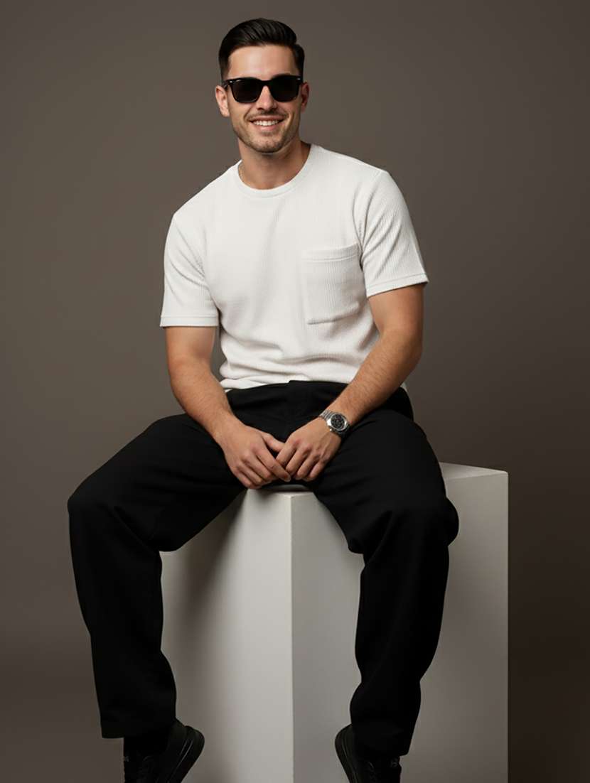 men solid short sleeve regular fit t-shirt - 22331650 -  Standard Image - 4