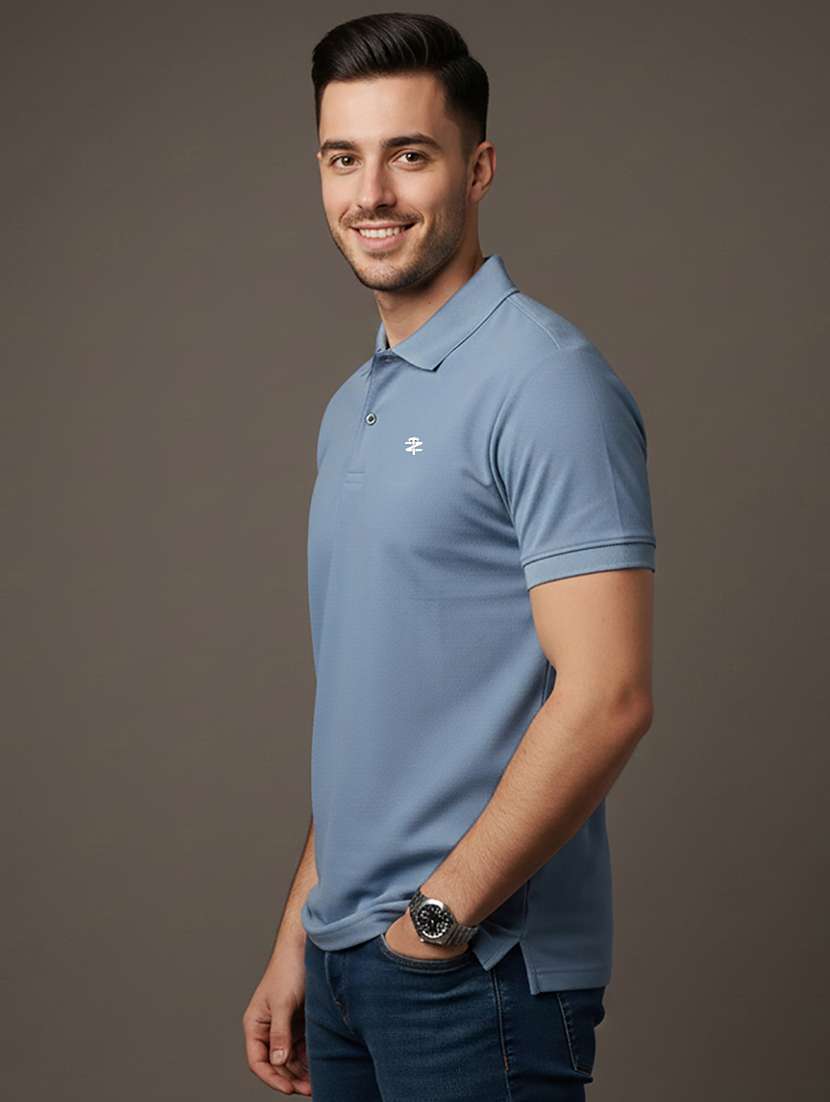 men solid short sleeve regular fit polo t-shirt - 22331658 -  Standard Image - 1