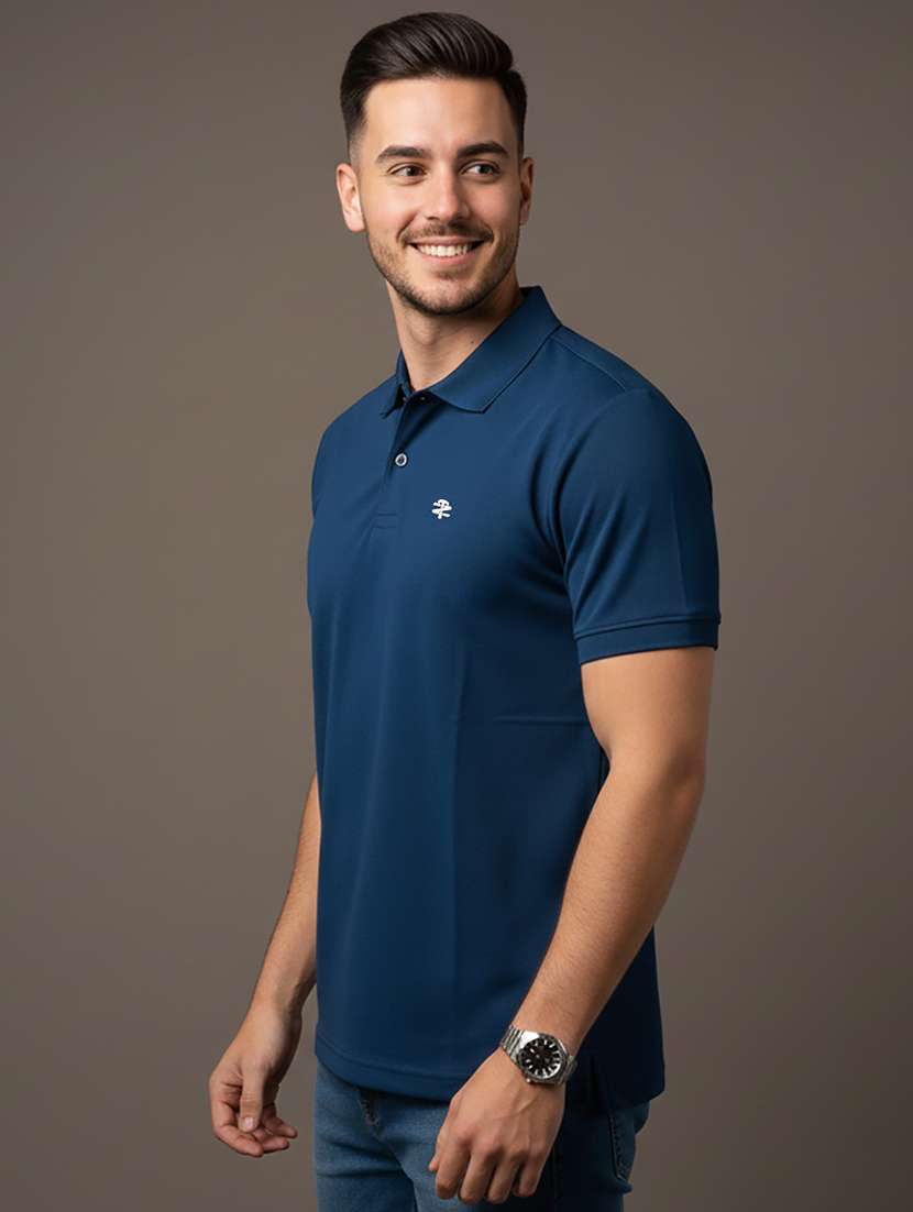 men solid short sleeve regular fit polo t-shirt - 22331660 -  Standard Image - 1