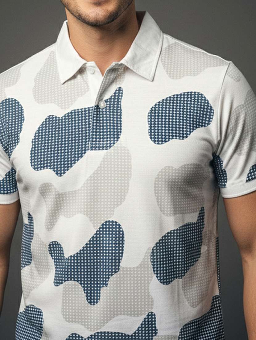men printed short sleeve regular fit polo t-shirt - 22331668 -  Standard Image - 4