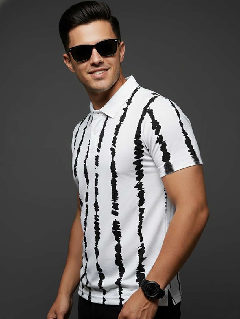 men printed short sleeve regular fit polo t-shirt - 22331669 -  Standard Image - 1
