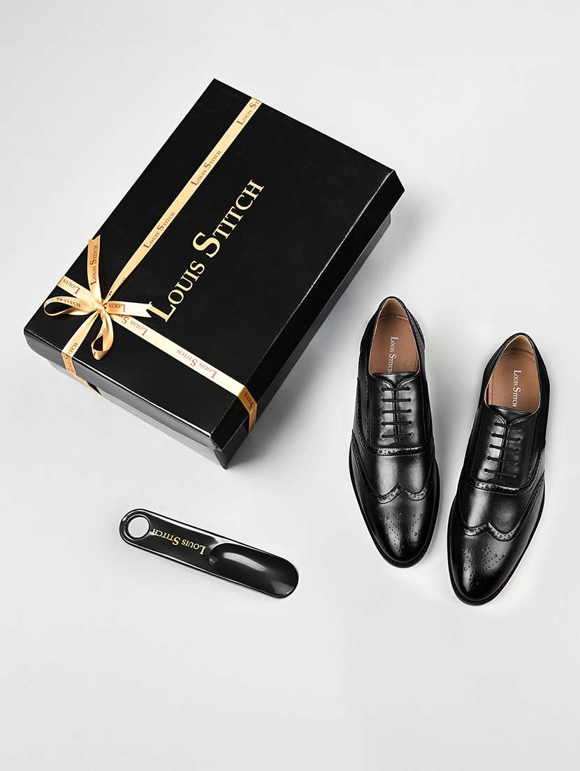 men black lace-up brouge - 22331690 -  Standard Image - 1