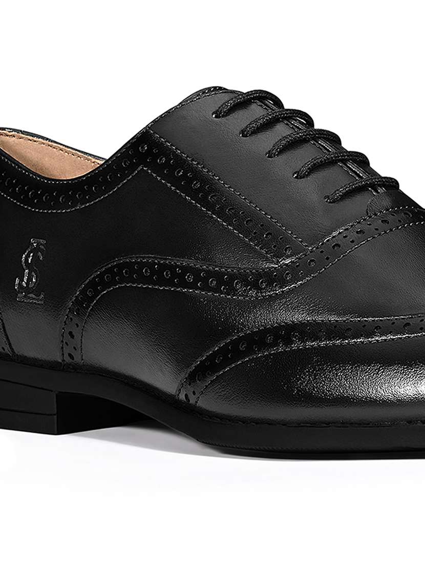 men black lace-up brouge - 22331690 -  Standard Image - 4