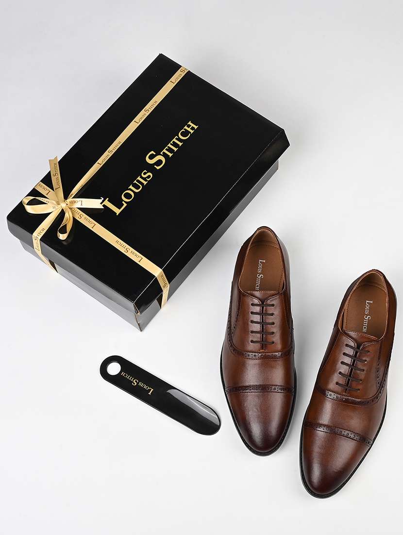 men tan lace-up brouge - 22331700 -  Standard Image - 1