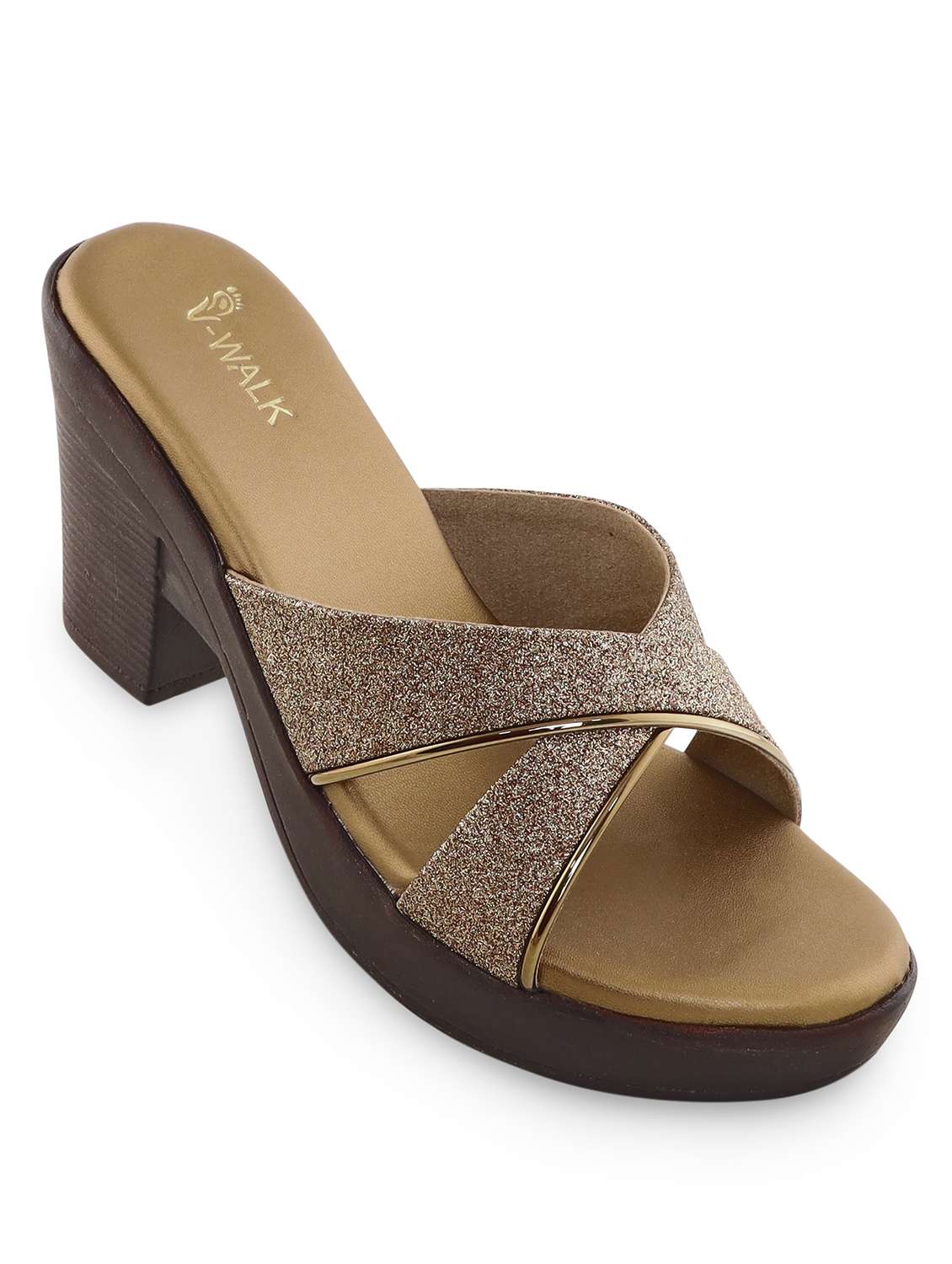 women solid slip on block heeel sandal - 22331726 -  Standard Image - 1