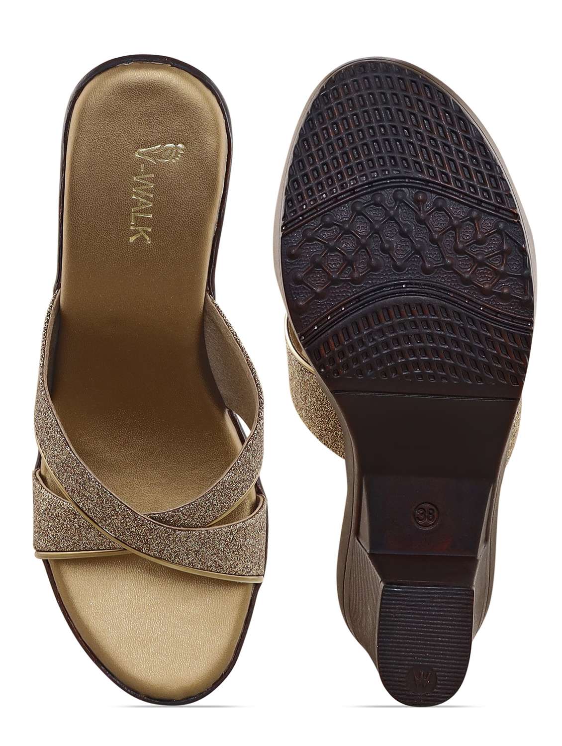 women solid slip on block heeel sandal - 22331726 -  Standard Image - 4