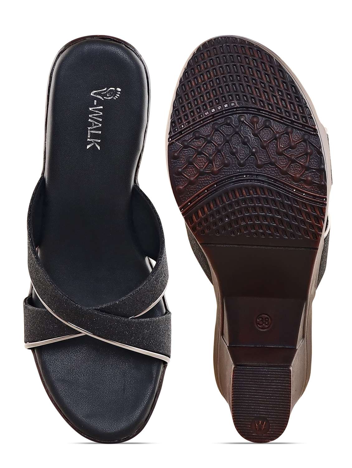 women solid slip on block heel sandal - 22331727 -  Standard Image - 4