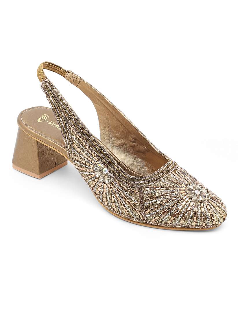 women embellished back strap block heel  - 22331742 -  Standard Image - 1