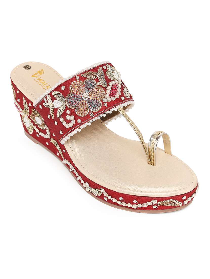 women embellished one toe wedges - 22331744 -  Standard Image - 1