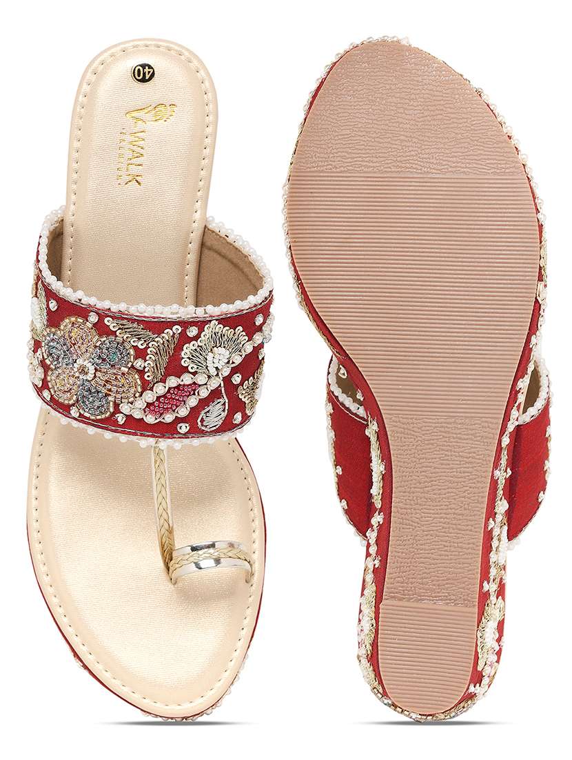 women embellished one toe wedges - 22331744 -  Standard Image - 4