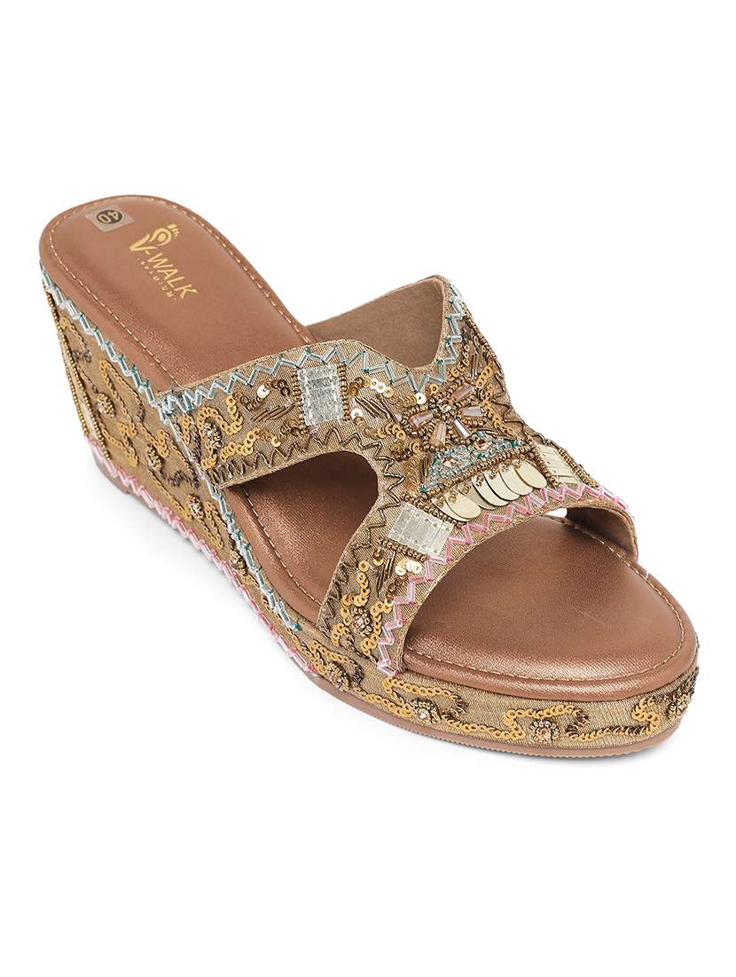Women Embellished Slip On Wedges - 22331747 -  Standard Image - 1