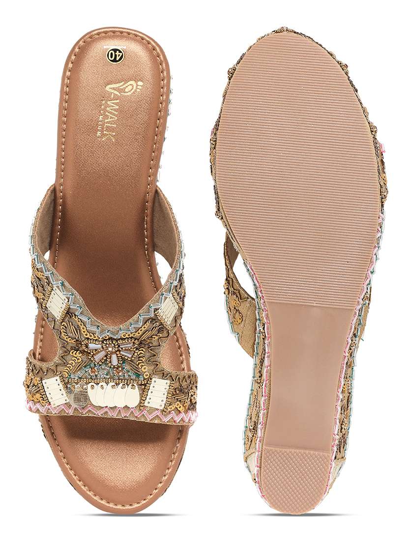 Women Embellished Slip On Wedges - 22331747 -  Standard Image - 4