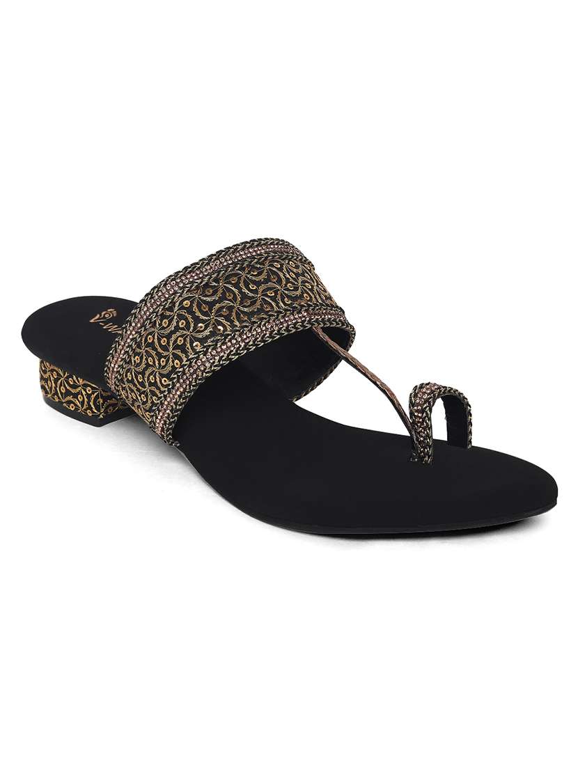 women embroidered one toe block heel  - 22331748 -  Standard Image - 1