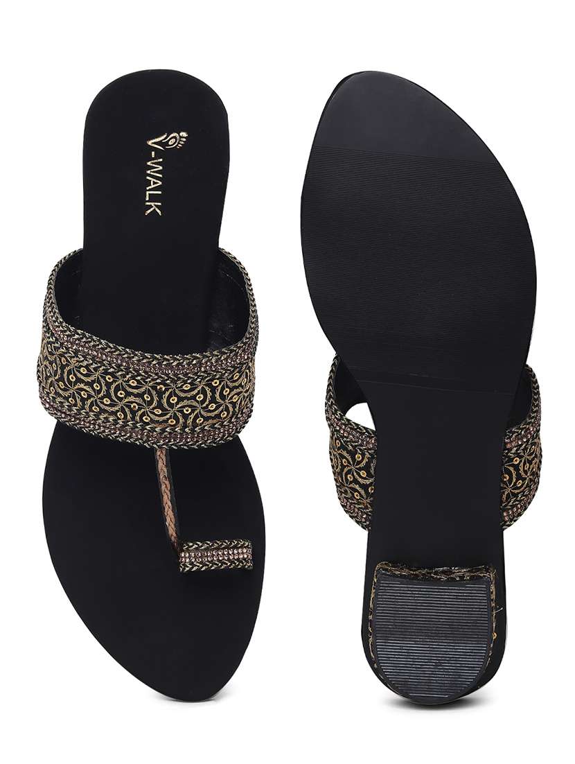 women embroidered one toe block heel  - 22331748 -  Standard Image - 4