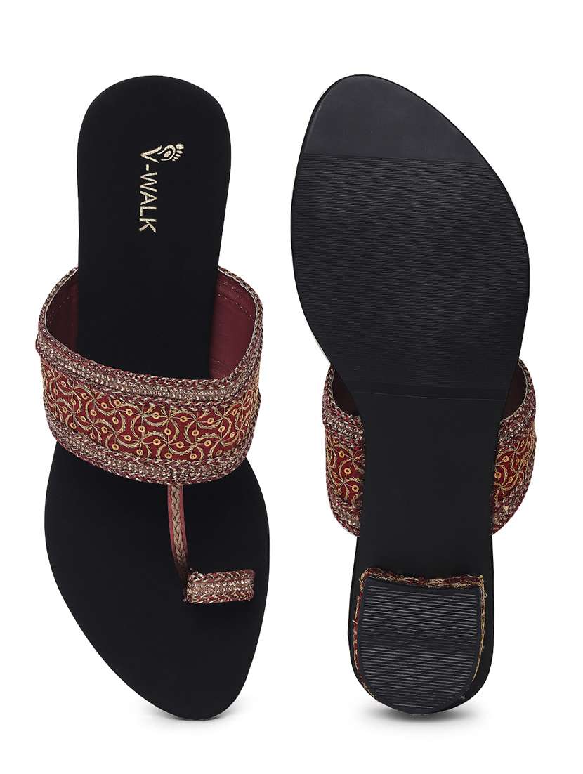 women embroidered one toe block heel  - 22331749 -  Standard Image - 4