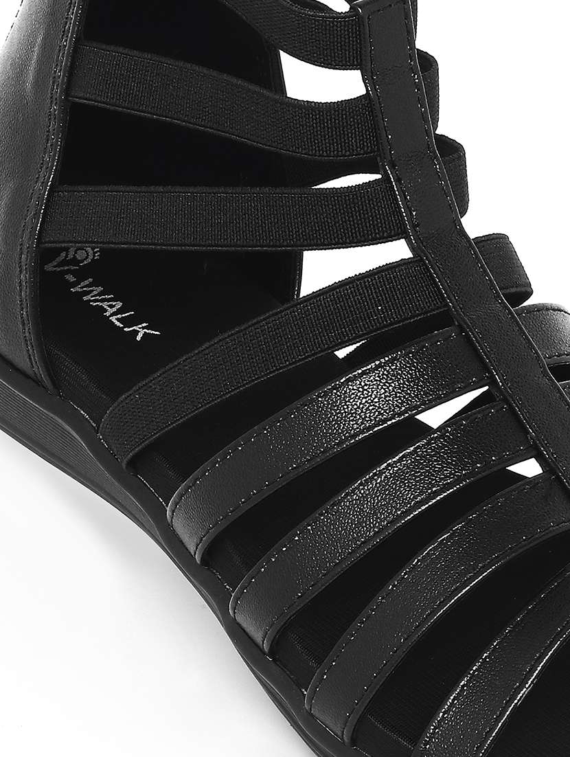 women solid zip clouser flat gladiator - 22331755 -  Standard Image - 4