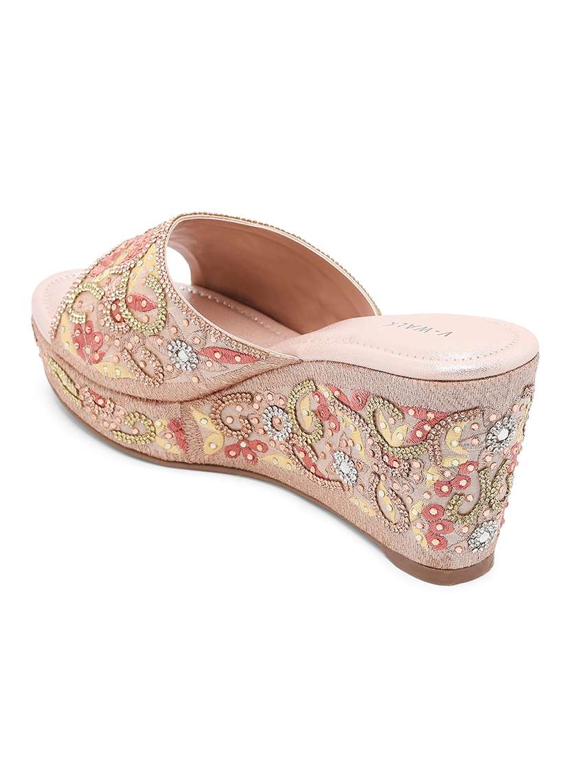 Women Embellished Slip On Wedges - 22331774 -  Standard Image - 4