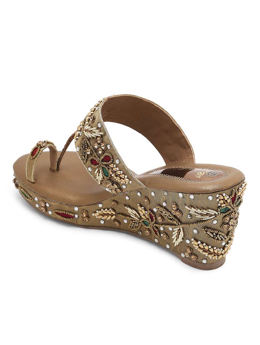 women embellished one toe wedges - 22331776 -  Standard Image - 4