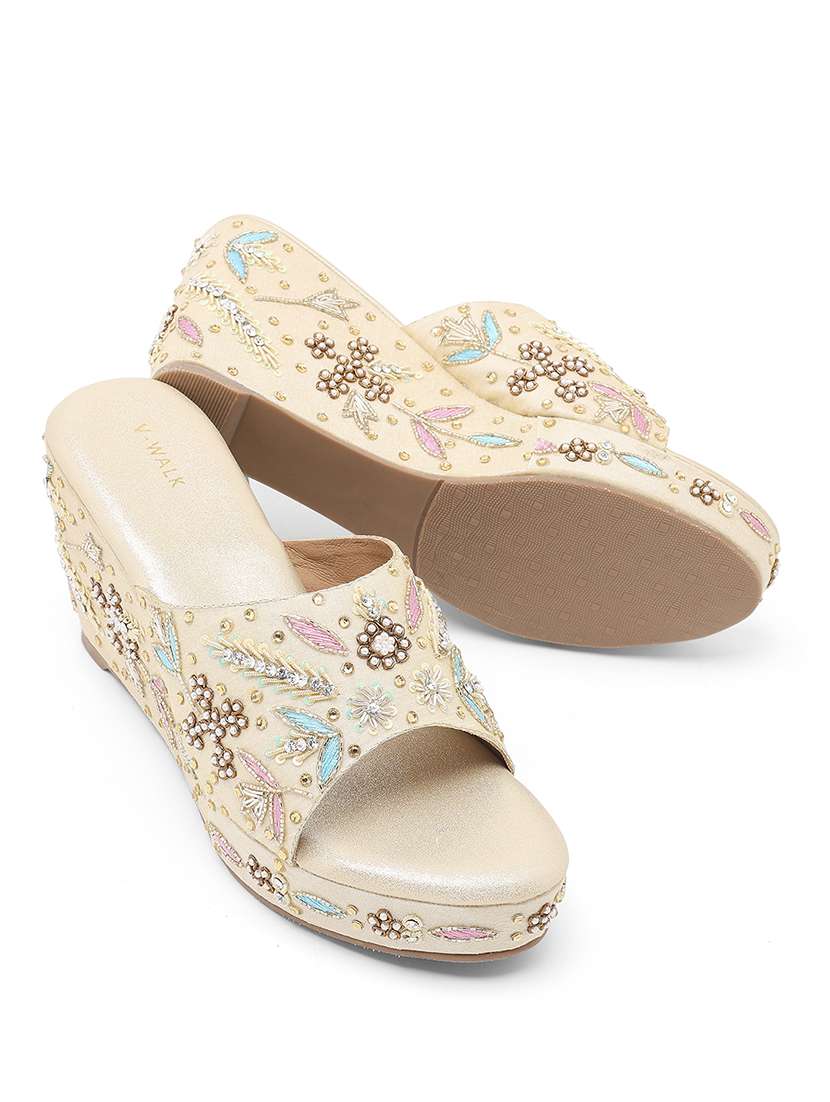 women embellished slip on wedges - 22331778 -  Standard Image - 1