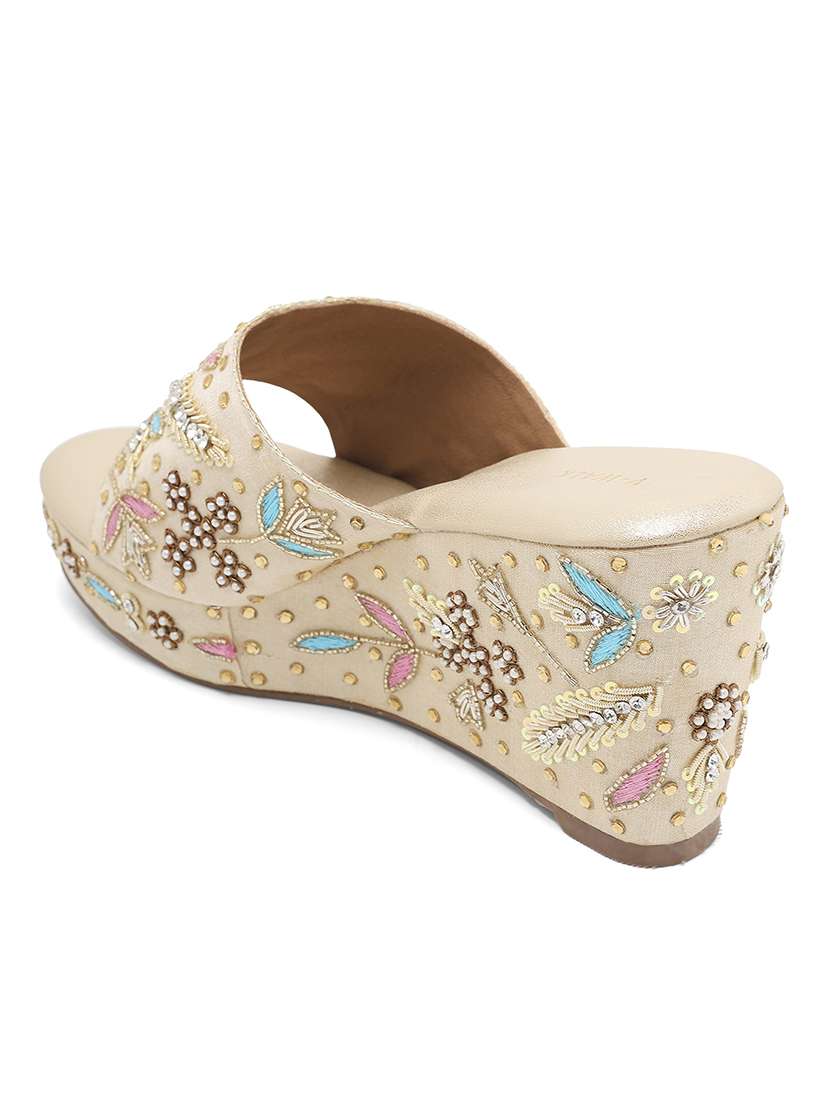 women embellished slip on wedges - 22331778 -  Standard Image - 4