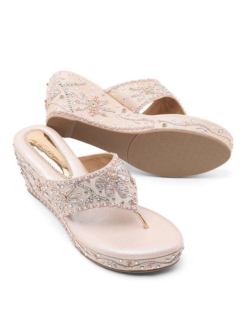 women embellished slip on wedges - 22331779 -  Standard Image - 1