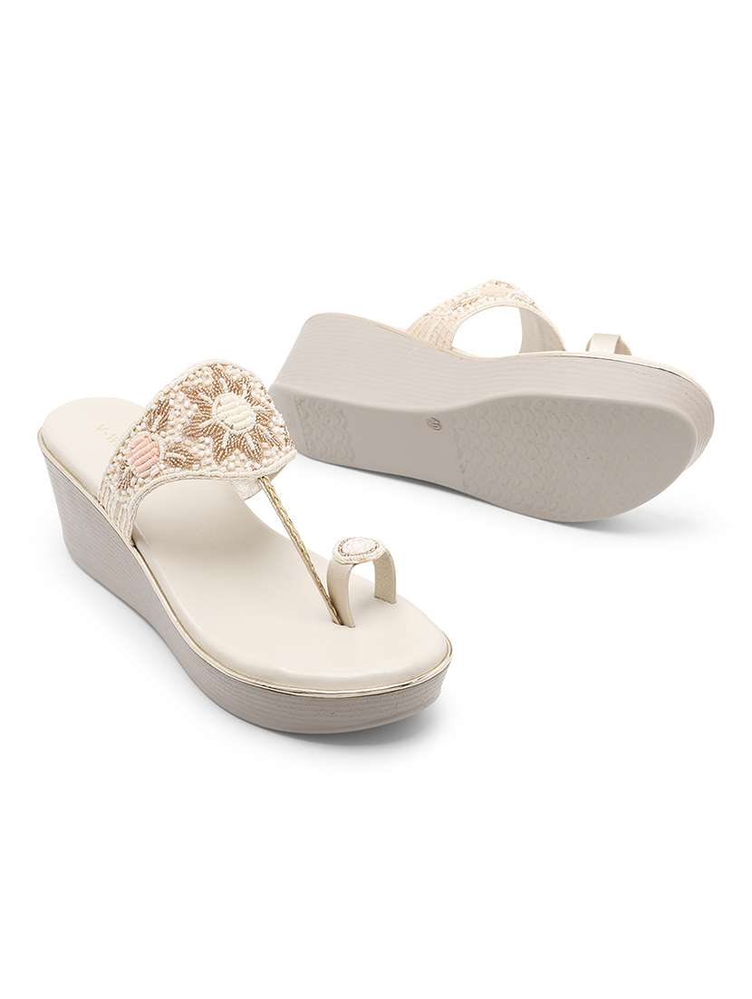 women embellished one toe wedges - 22331783 -  Standard Image - 1