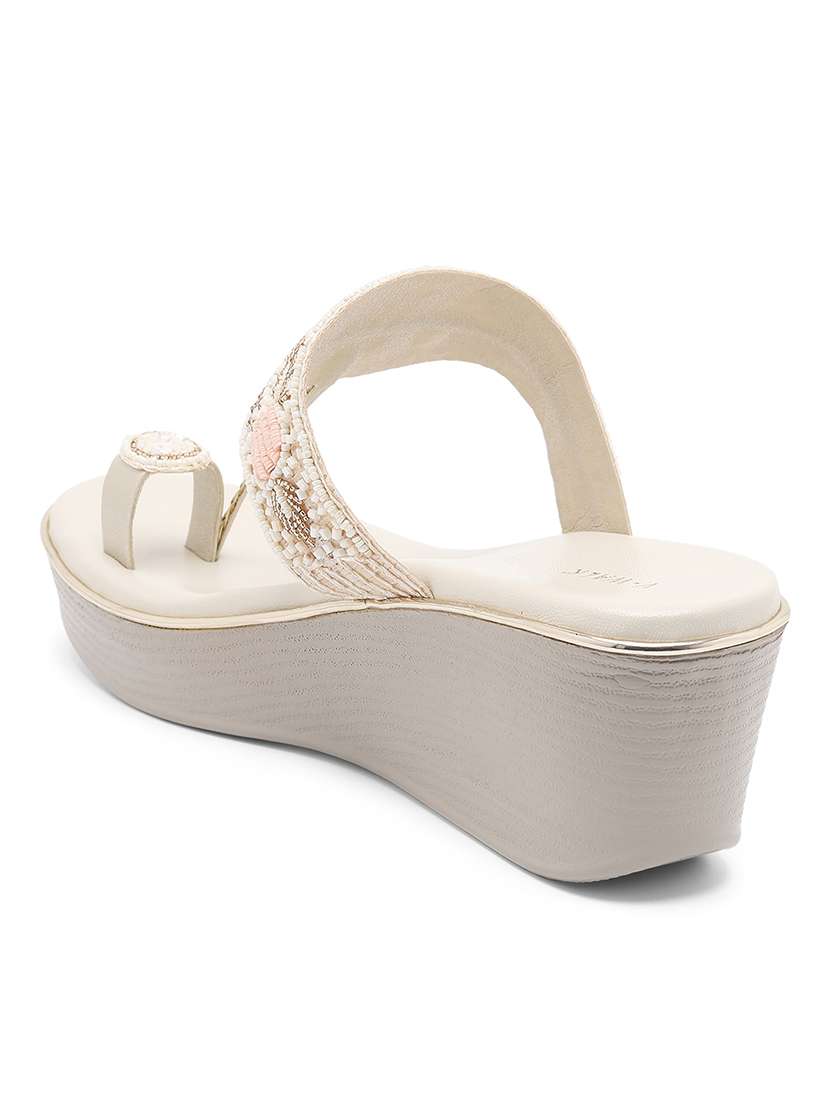 women embellished one toe wedges - 22331783 -  Standard Image - 4