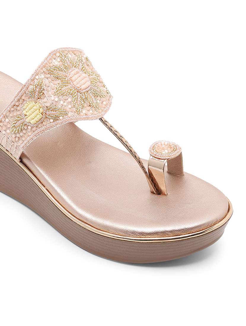 women embellished one toe wedges - 22331784 -  Standard Image - 4