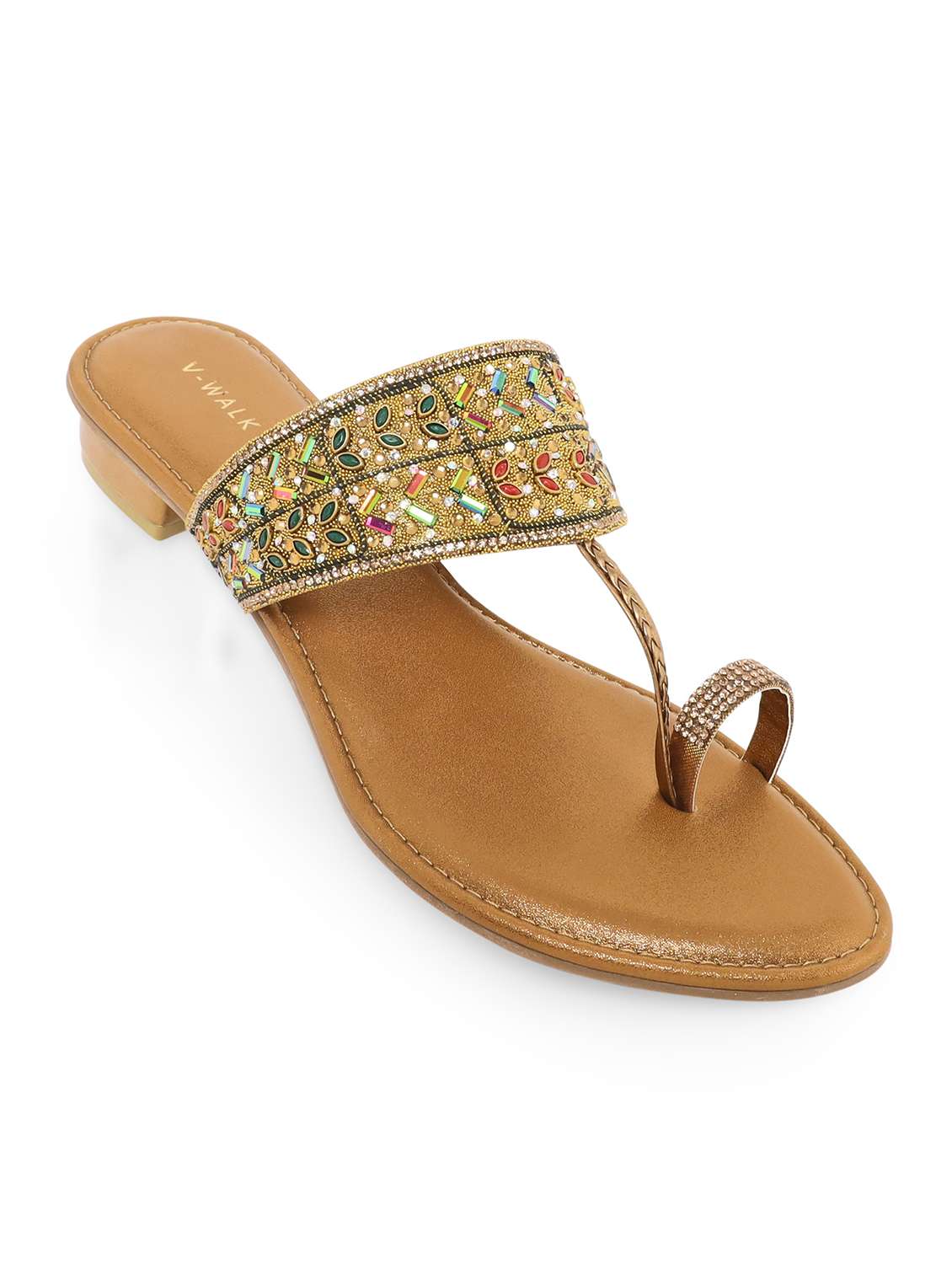 women embroidered one toe sandal - 22331789 -  Standard Image - 1