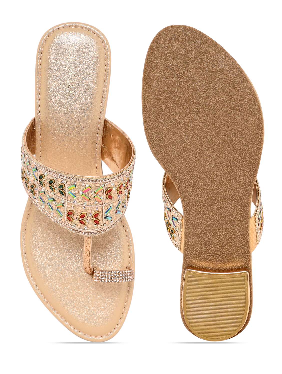 women embroidered one toe sandal - 22331790 -  Standard Image - 4